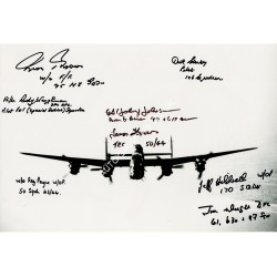 WW2 Lancaster veterans genuine multi signed authentic autograph. COA UACC