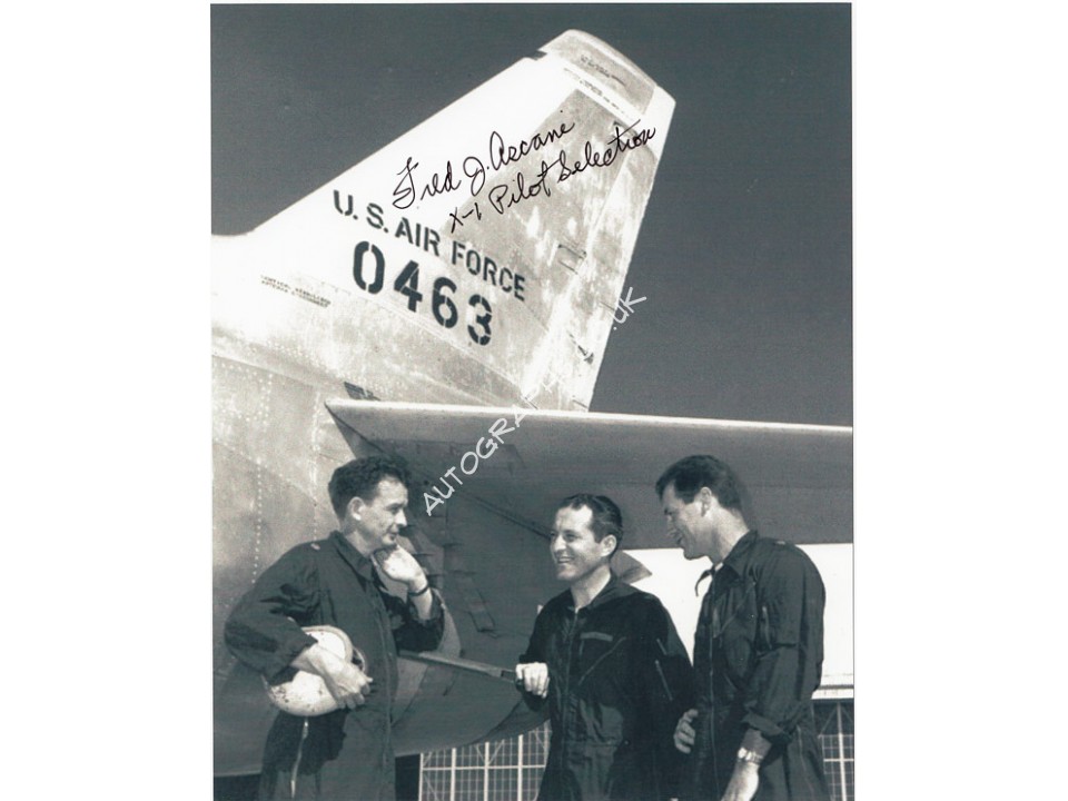 Fred Ascani  X1 pilot authentic genuine signed authentic signature photo. COA UACC