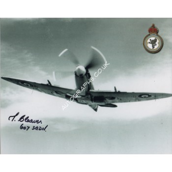 WW2 Reg Cleaver Spitfire signed authentic autograph photo. COA UACC