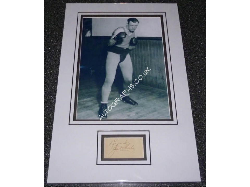 Jack Sharkey Boxing genuine authentic signed autograph display photo. COA UACC