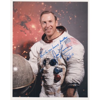 APOLLO 13 Jim James Lovell space signed authentic autograph photo. COA UACC
