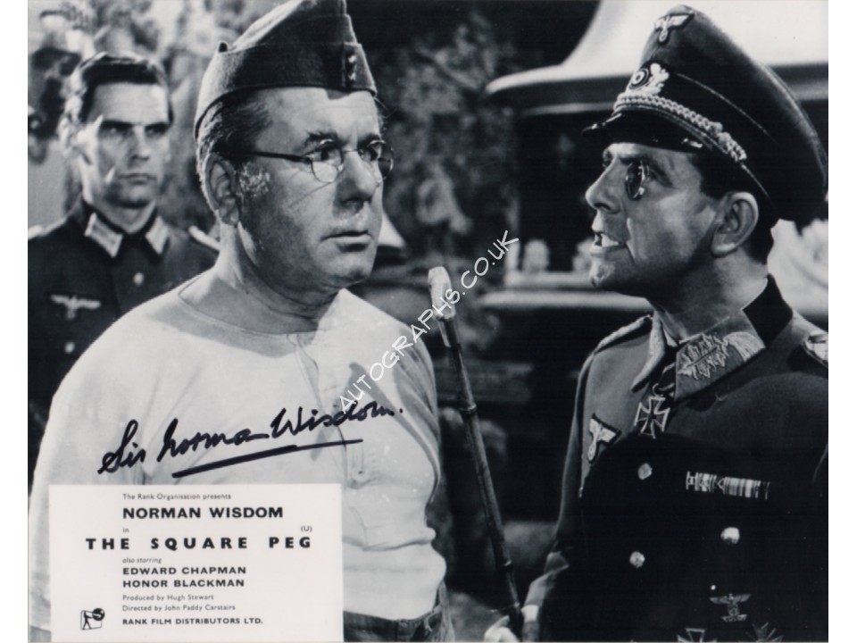 Norman Wisdom Square Peg authentic genuine signed autograph photo. COA UACC Norman Wisdom Square Peg authentic genuine signed autograph photo. COA UACC