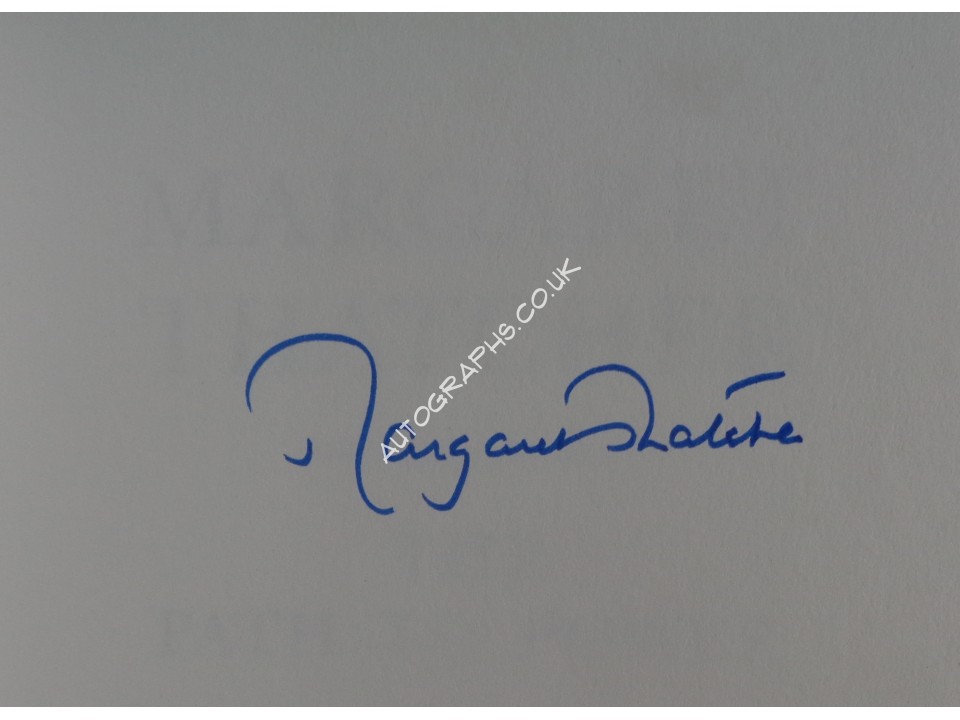 Margaret Thatcher PM authentic genuine signed autograph book 3. COA UACC