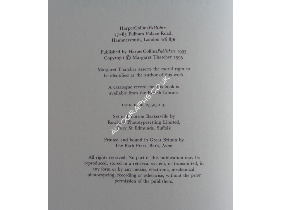 Margaret Thatcher PM authentic genuine signed autograph book 3. COA UACC