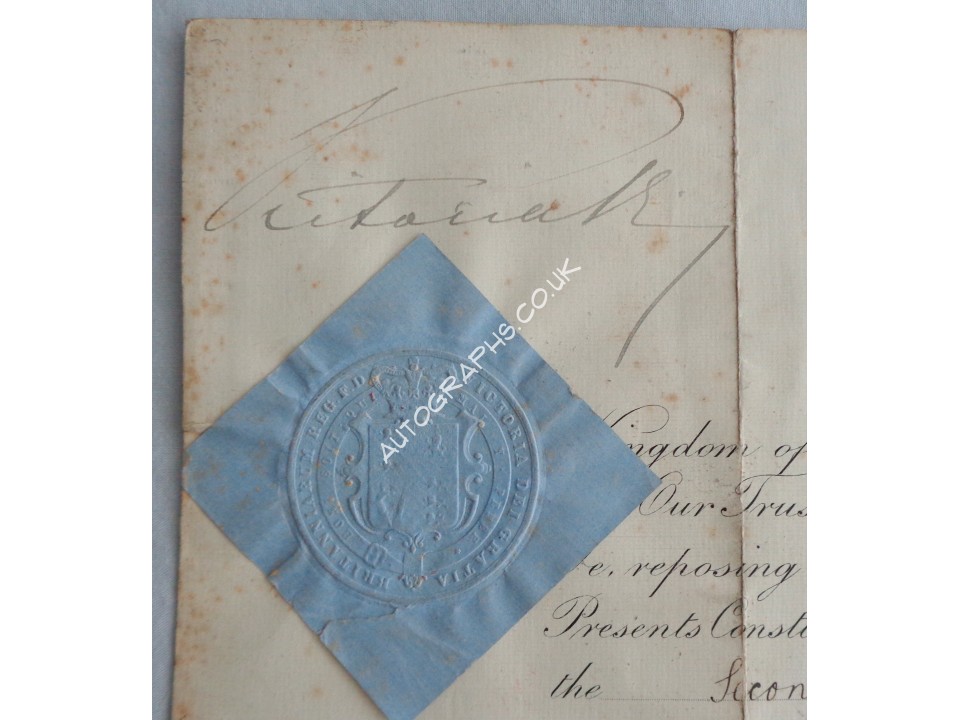 Queen Victoria genuine authentic autograph signed document.. COA UACC