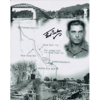Fred Seiker Bridge on the Rover Kwai genuine authentic autograph signed photo.. COA UACC