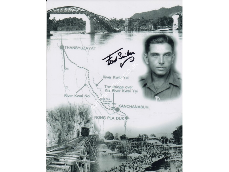 Fred Seiker Bridge on the Rover Kwai genuine authentic autograph signed photo.. COA UACC