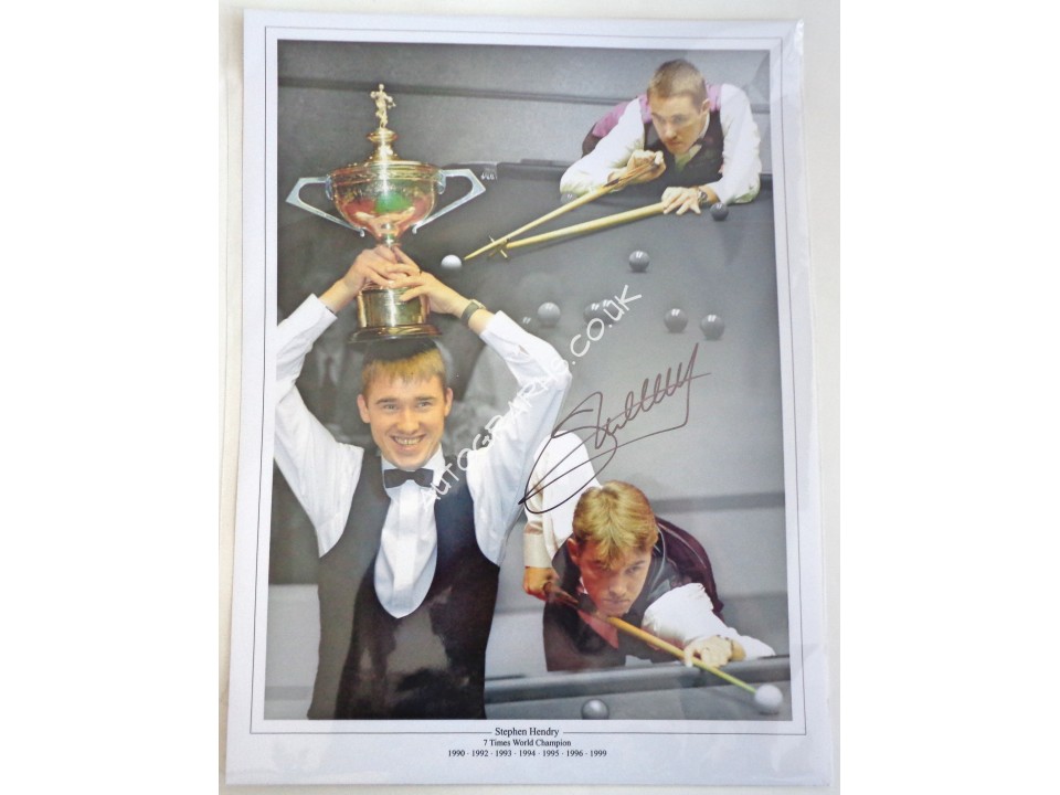 Stephen Hendry snooker genuine authentic autograph signed photo. COA UACC