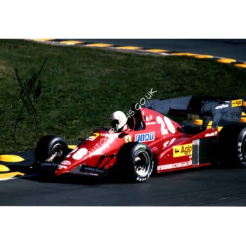 Rene Arnoux F1 Ferrari genuine signed authentic signature photo. COA UACC